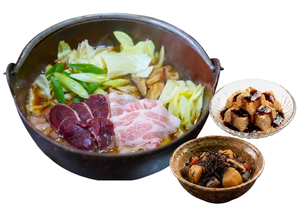 肉入りほうとう 鹿・富士桜ポーク 通常コース