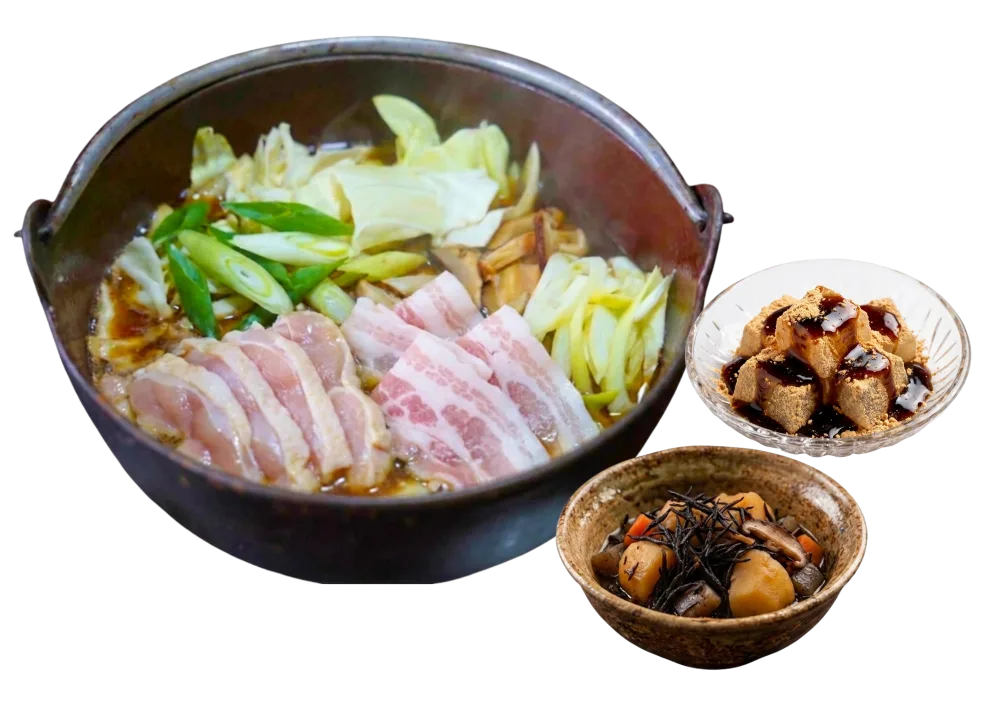 肉入りほうとう 信玄鶏・富士桜ポーク 通常コース
