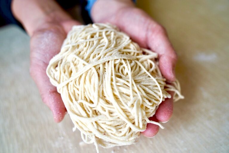 製麺完了 — 細麺が完成
